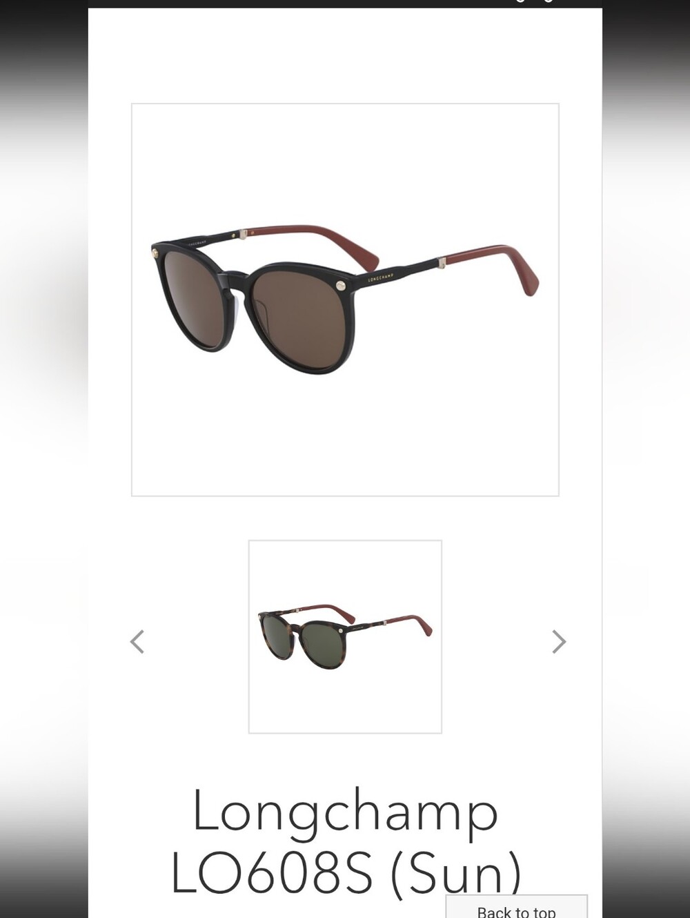 Longchamp Black Sunglasses with Brown Case